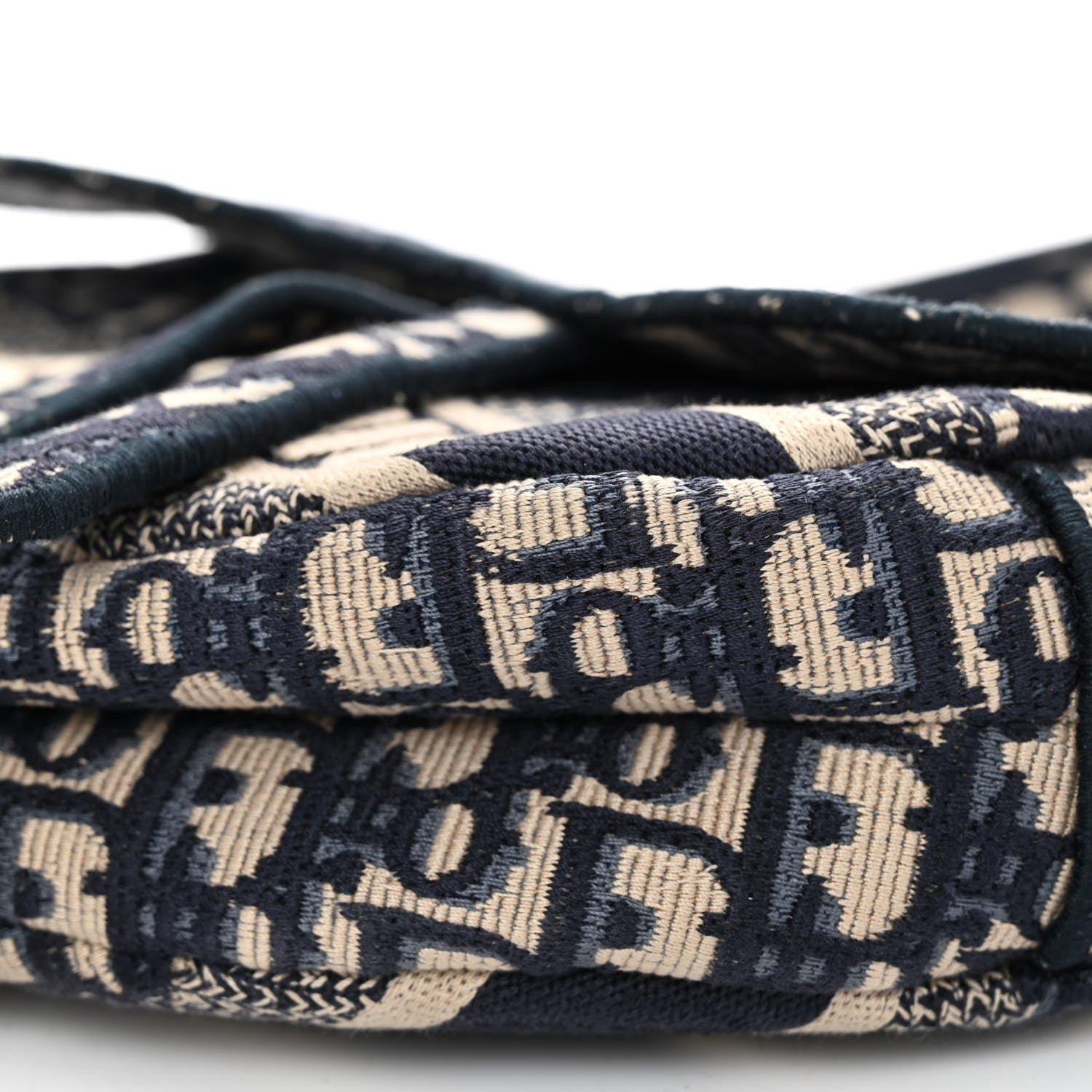 Christian Dior Oblique Embroidered Saddle Bag Blue 9 of 10