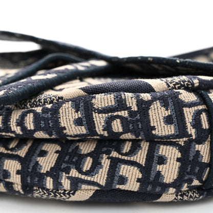 Christian Dior Oblique Embroidered Saddle Bag Blue 9 of 10