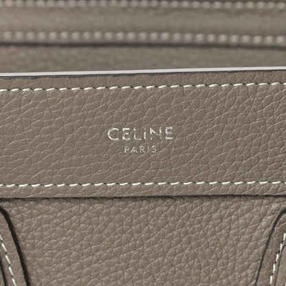 Celine Drummed Calfskin Nano Luggage Souris 6 of 11