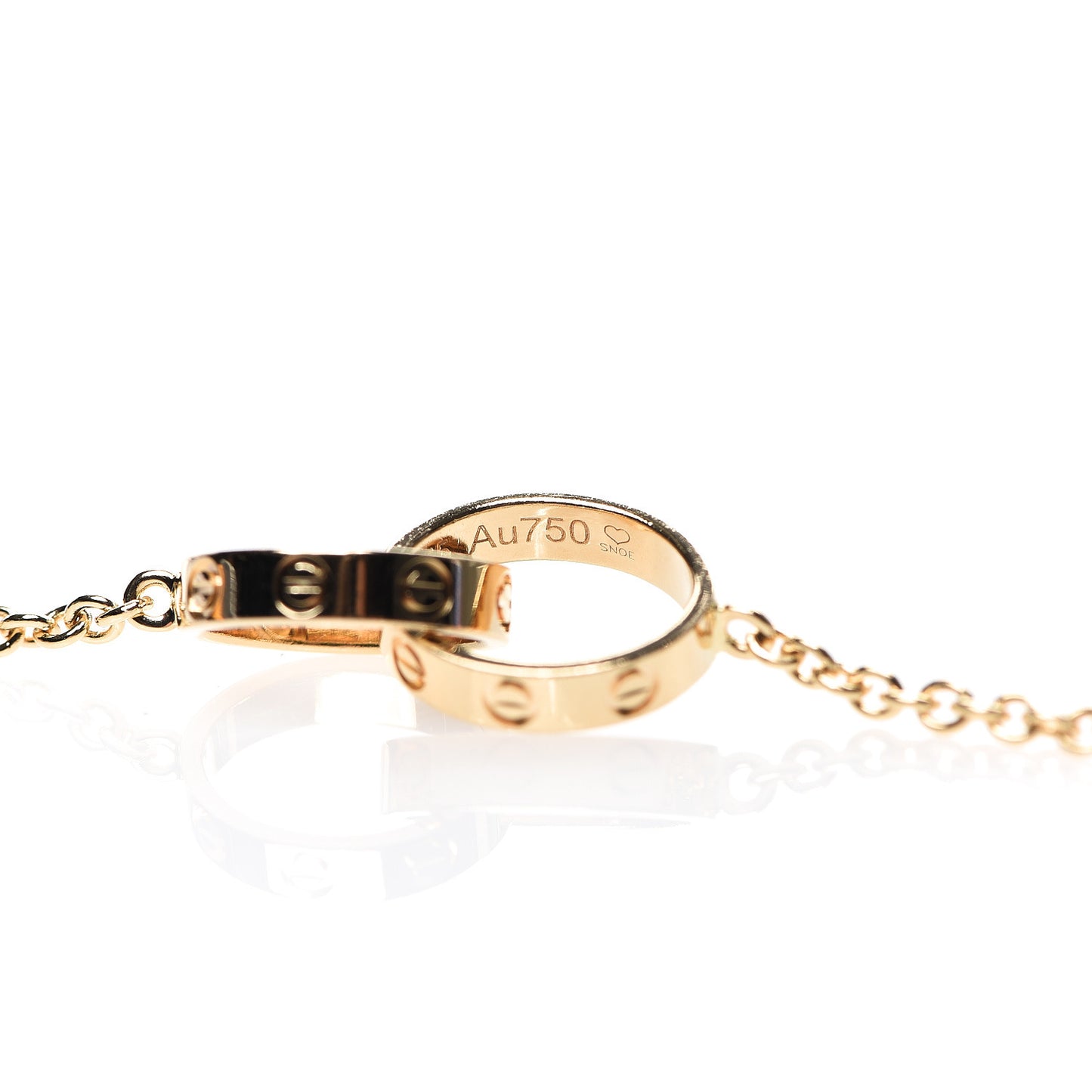 18K Yellow Gold Interlocking LOVE Necklace