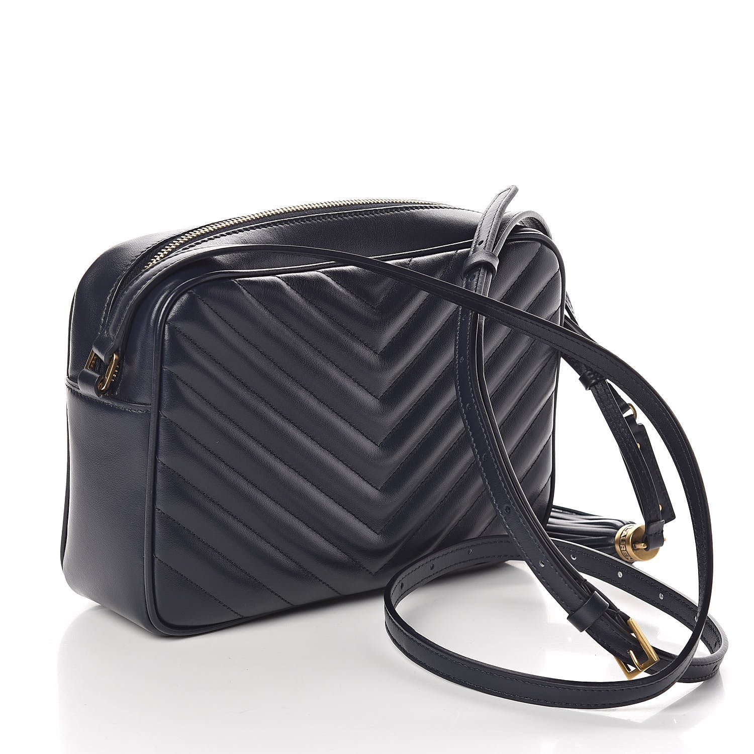 Saint Laurent Calfskin Matelasse Lou Camera Bag Navy 3 of 9