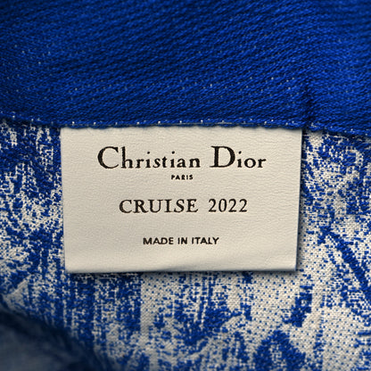 Christian Dior Canvas Print Cruise Tote Ivory Blue 6 of 10