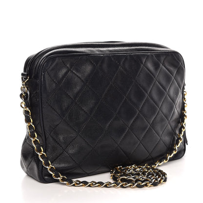 Chanel Lambskin Quilted CC Tassel Camera Case Black 3 of 14