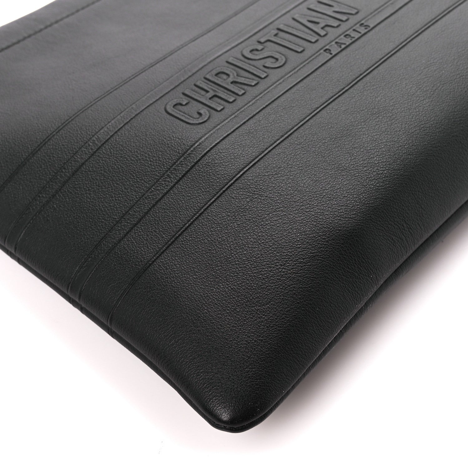 Christian Dior Calfskin Medium Diordouble Zip Pouch Black 9 of 10