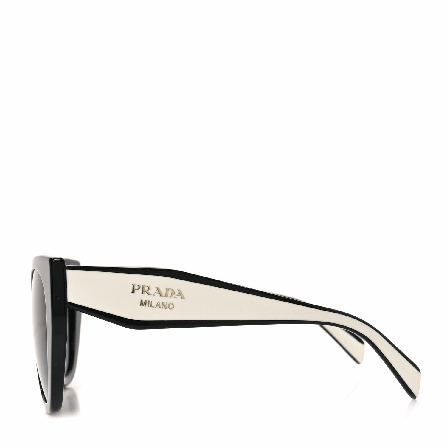 Prada Acetate Square Sunglasses SPR 14W Black White 3 of 7
