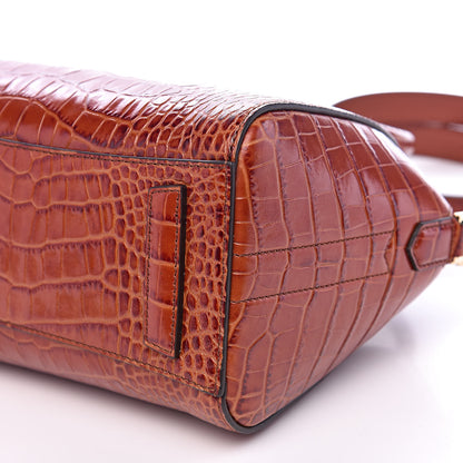 Givenchy Calfskin Crocodile Embossed Mini Antigona Cognac 9 of 9