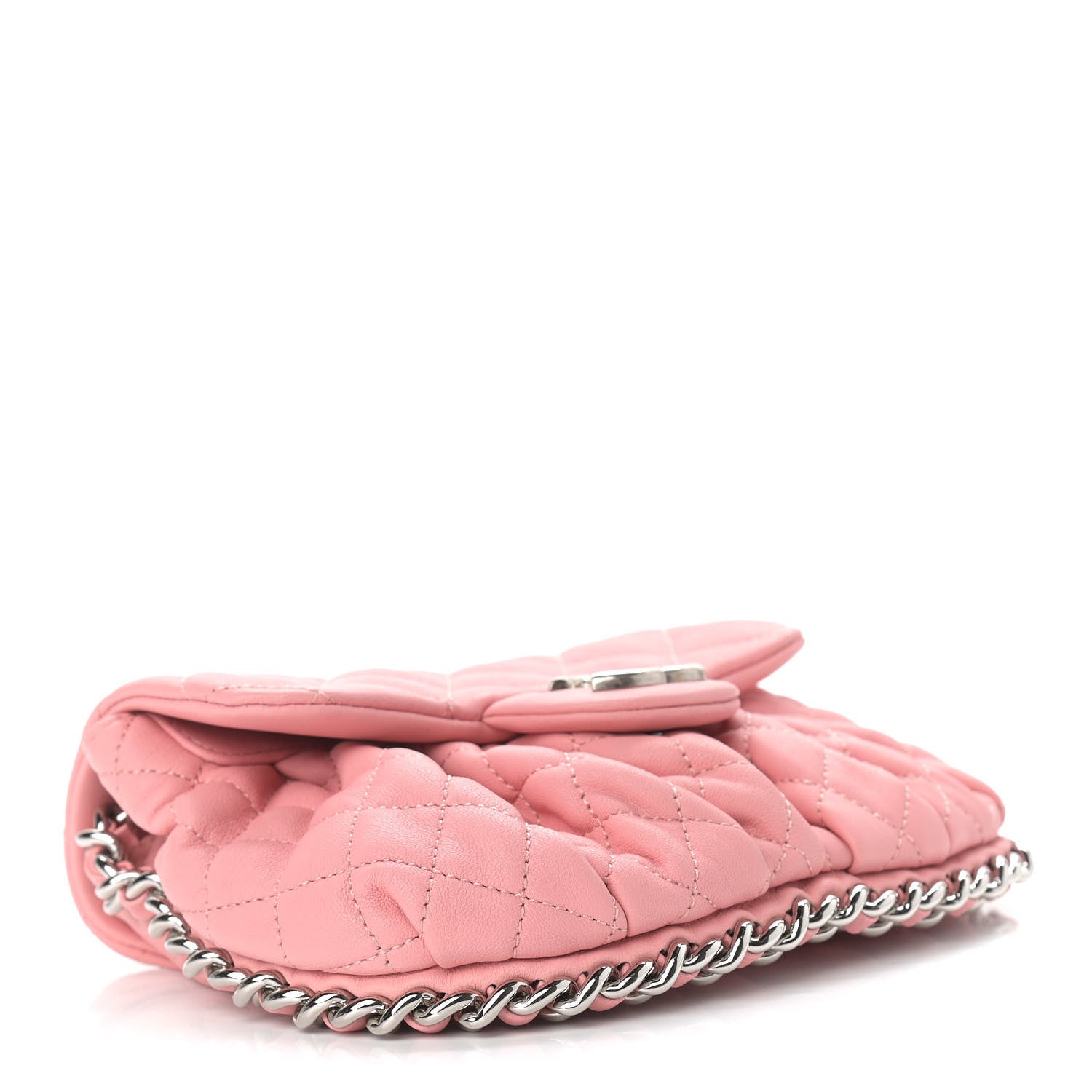 Chanel Washed Lambskin Quilted Mini Chain Around Messenger Pink 4 of 9