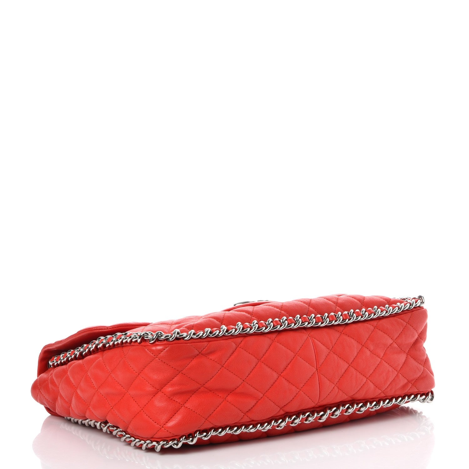 Chanel Washed Lambskin Quilted Maxi Chain Around Flap Red 4 of 7