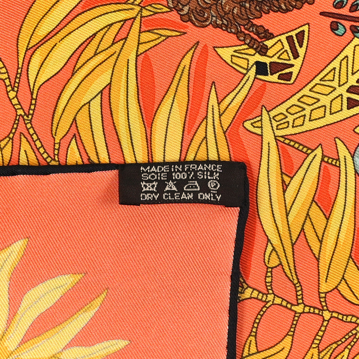 Silk La Promenade de Platon Scarf 90 Orange