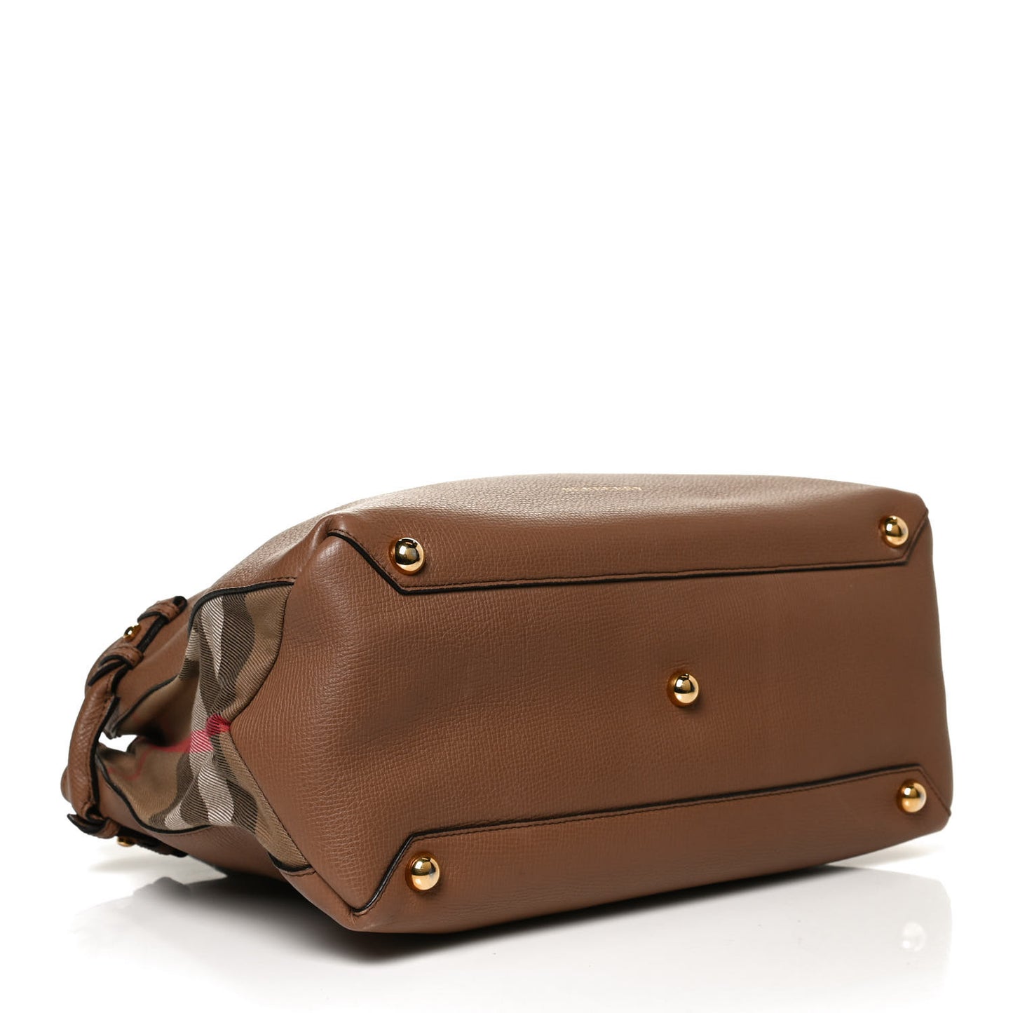 Grainy Calfskin House Check Medium Banner Tote Tan