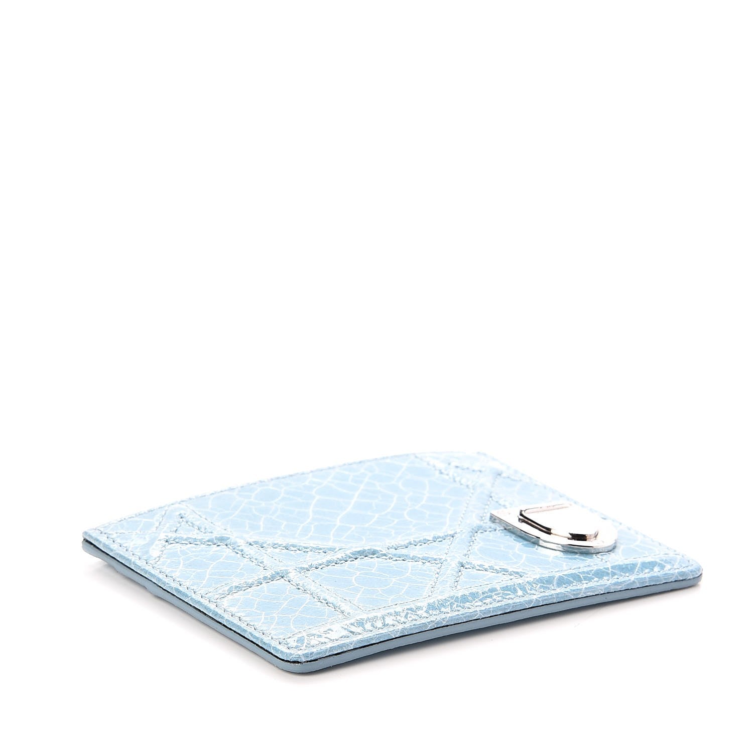Christian Dior Ceramic Effect Cannage Diorama Card Holder Light Blue 4 of 8
