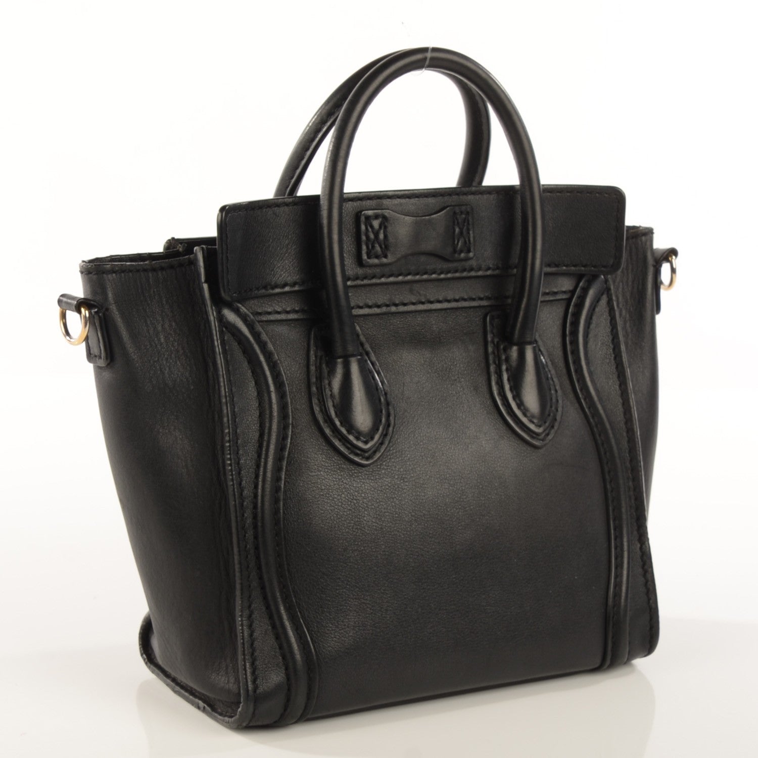 Celine Smooth Calfskin Nano Luggage Black 6 of 12