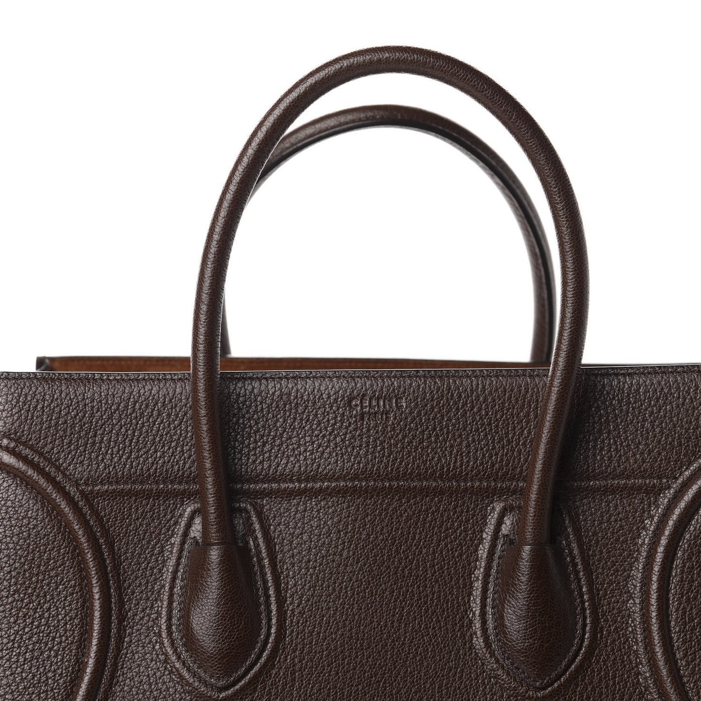 Grained Calfskin Medium Phantom Luggage Brown