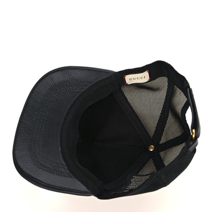 Gucci Grained Calfskin Logo Baseball Hat L Black 6 of 8