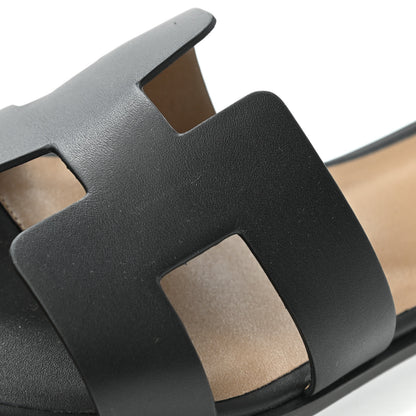Hermes Calfskin Santorini Sandals 35 Black 9 of 9