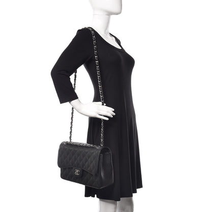 Chanel Caviar Quilted Jumbo Double Flap Black 2 of 10