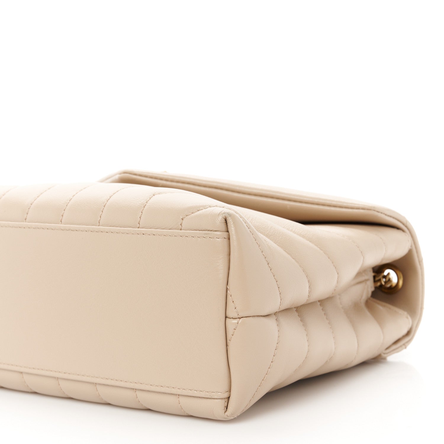Saint Laurent Calfskin Y Quilted Monogram Small Loulou Chain Satchel Dark Beige 11 of 11