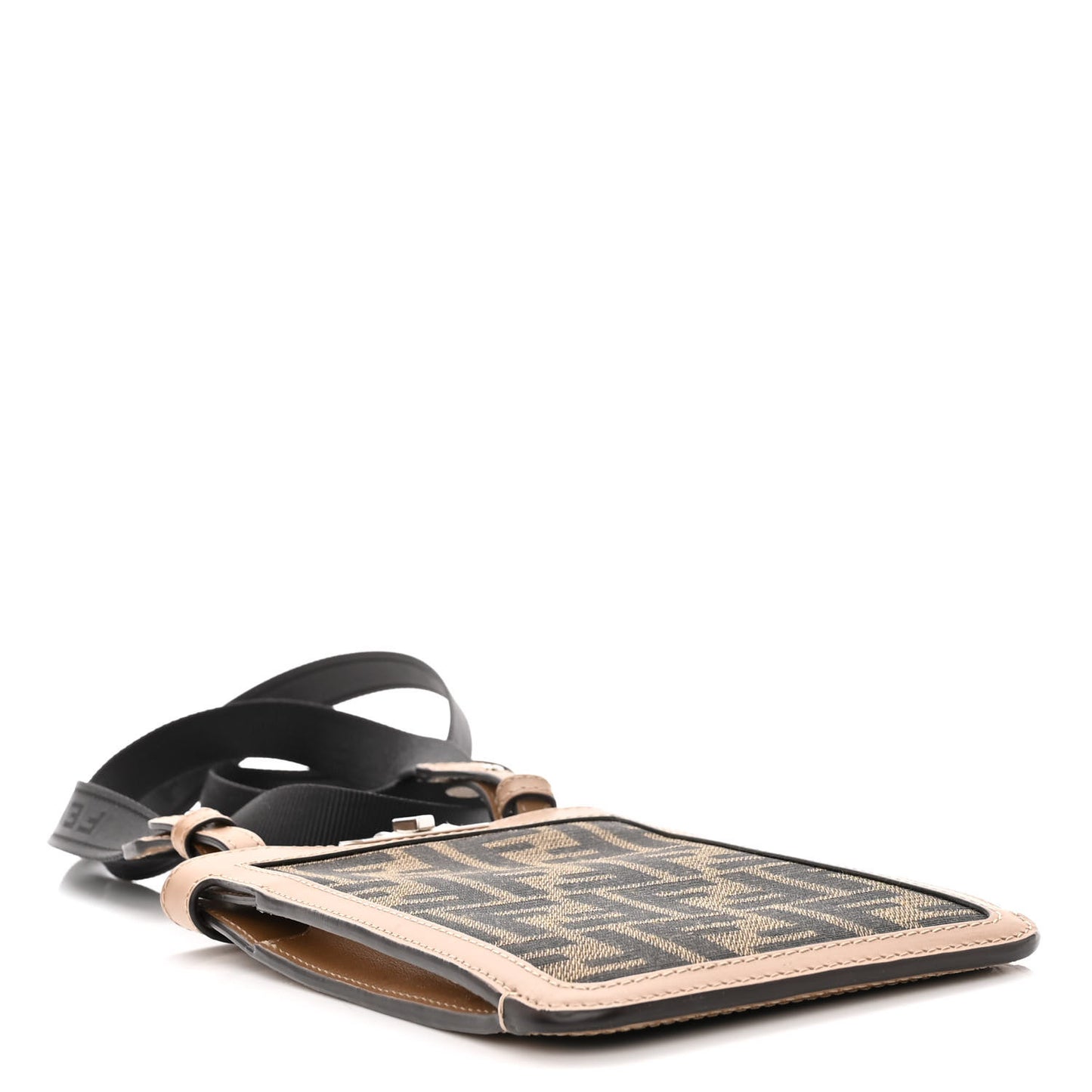 Recycled Fabric Jacquard Vitello King FF 1974 Peekaboo Phone Case Tobacco Moro Sand