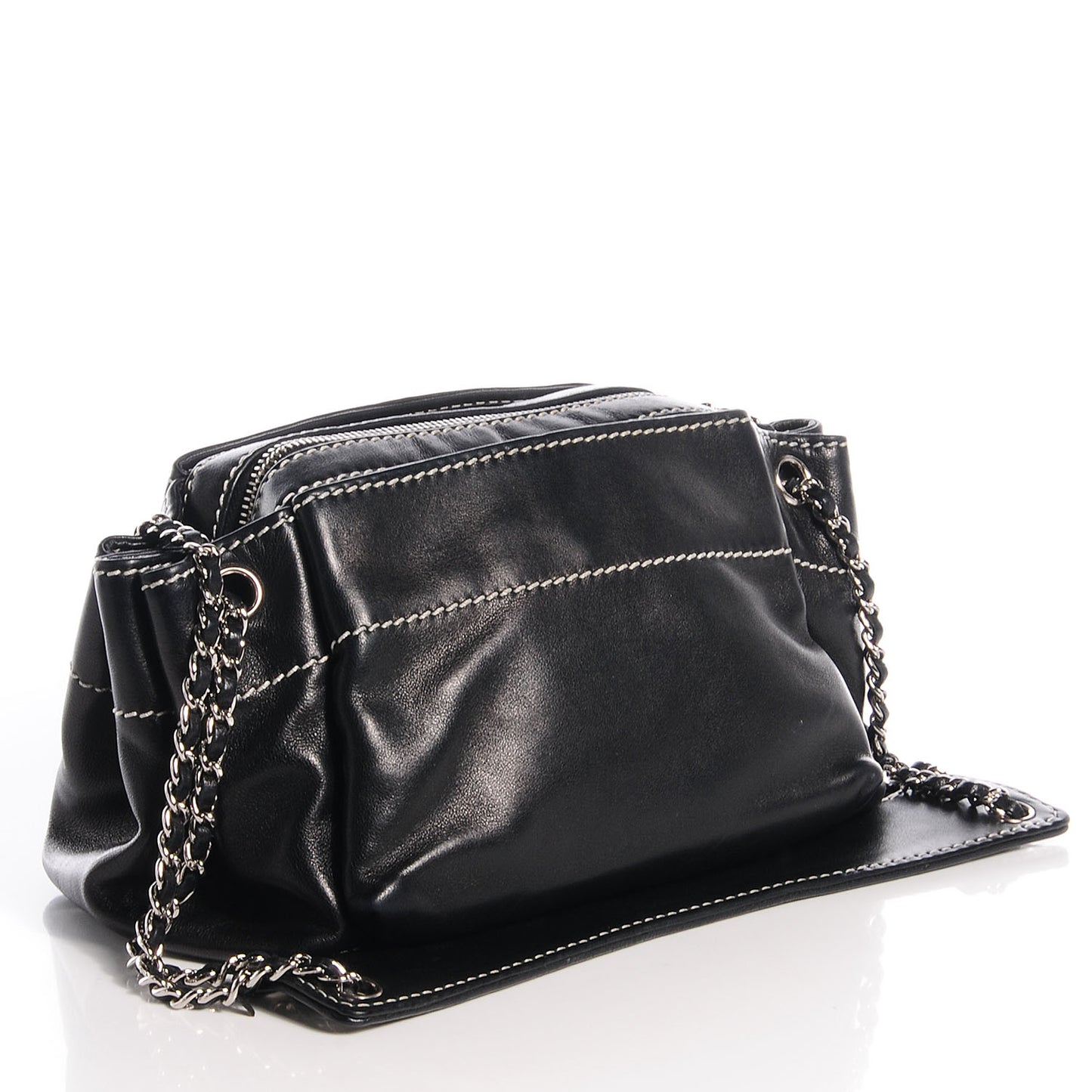 Lambskin Lax Accordion Hobo Black