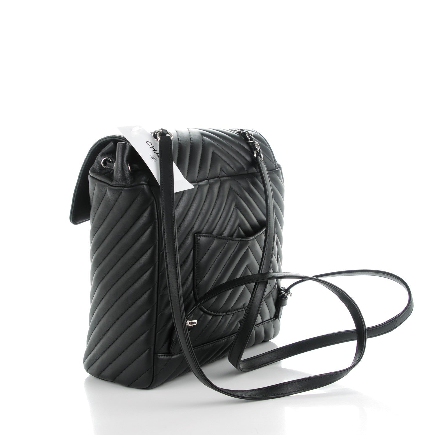 Chanel Calfskin Chevron Quilted Large Urban Spirit Backpack Black 3 of 8