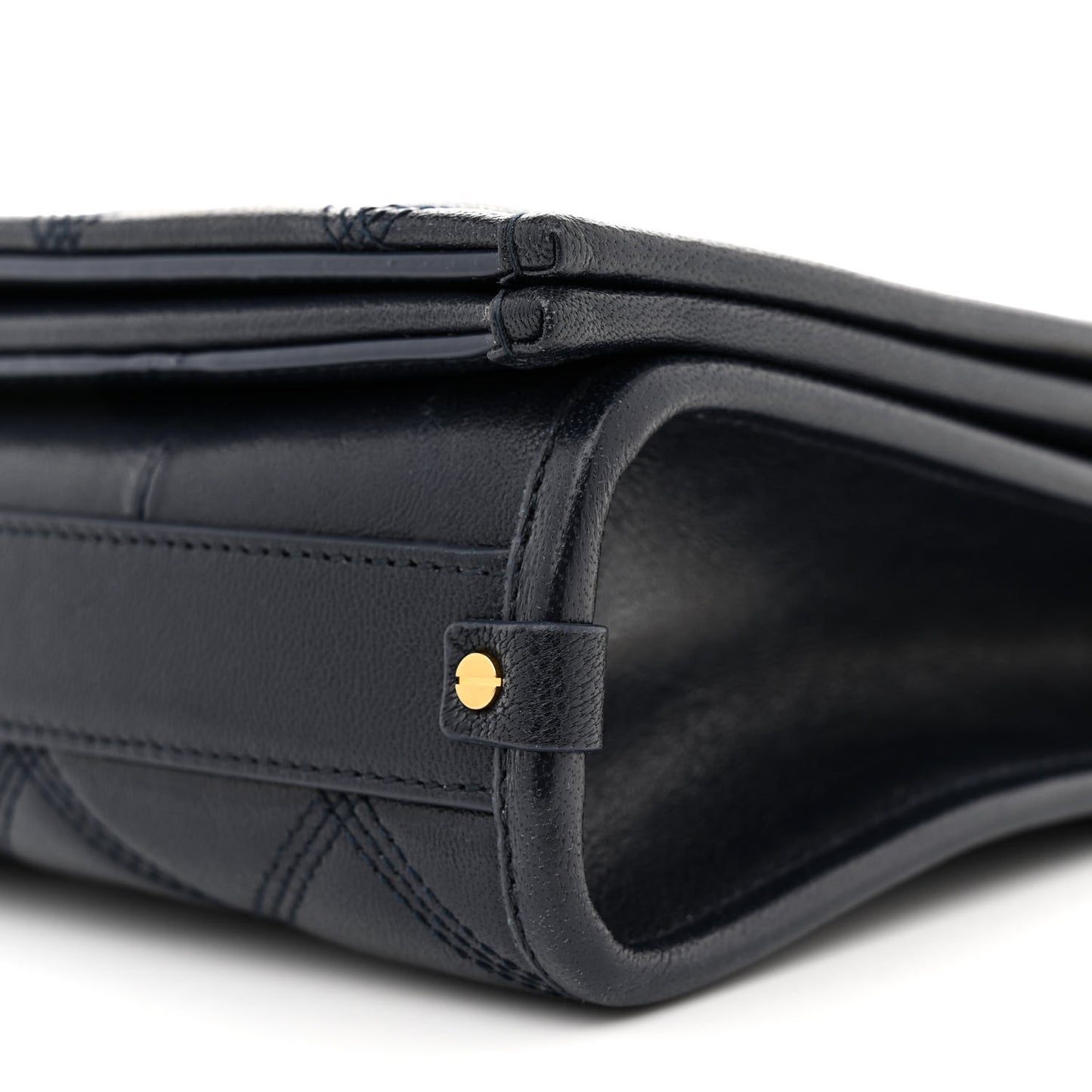 Lambskin Quilted Mini Becky Chain Bag Deep Marine