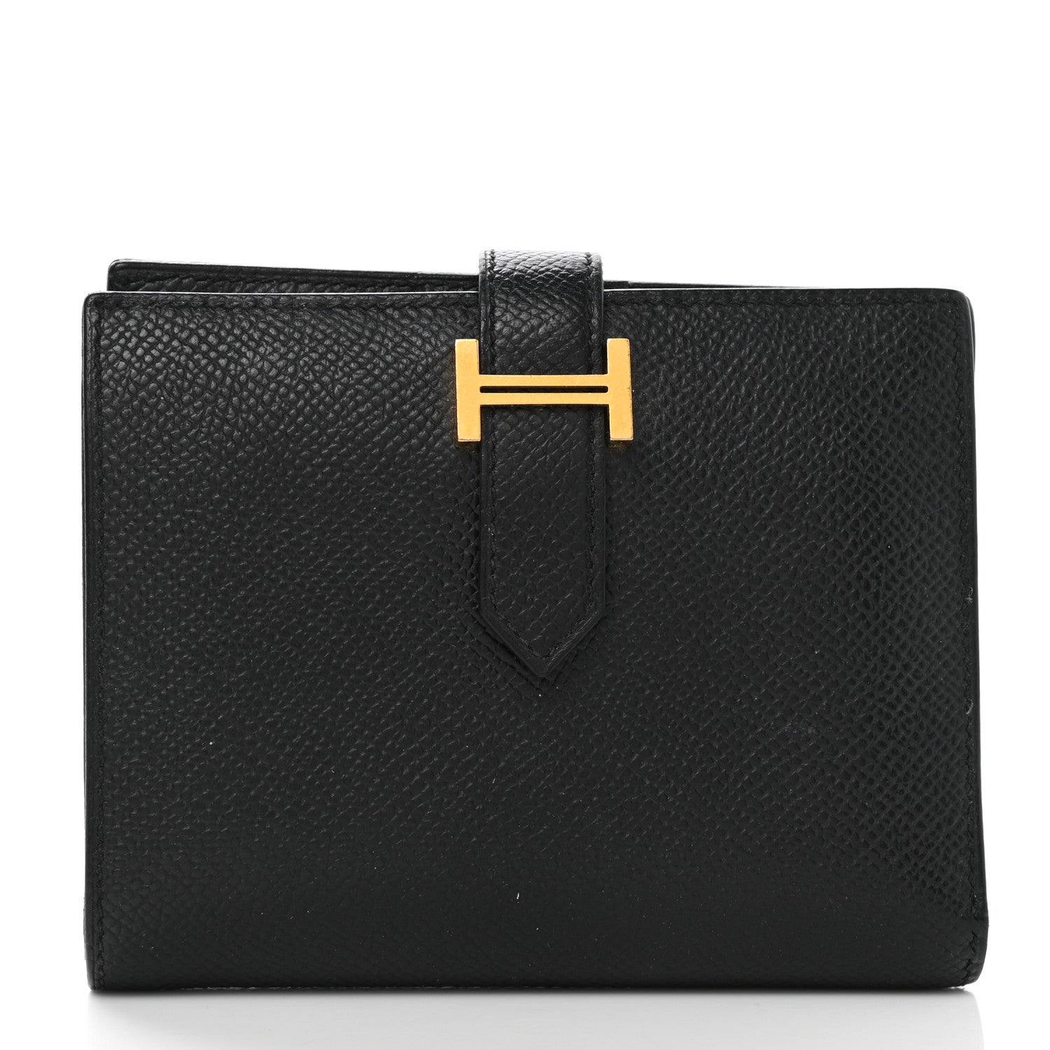 Hermes Epsom Bearn Compact Wallet Black 1 of 8