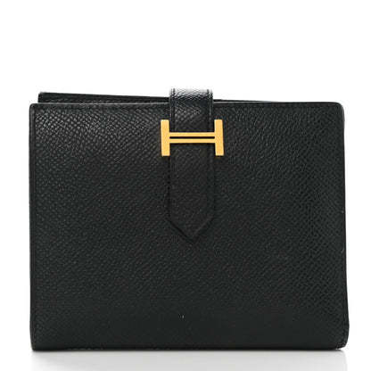Hermes Epsom Bearn Compact Wallet Black 1 of 8