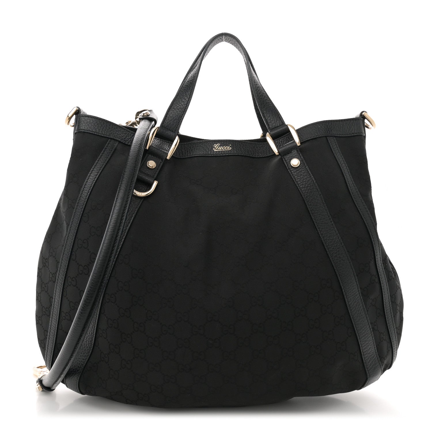 Gucci Monogram Medium Abbey Convertible Tote Black 1 of 11