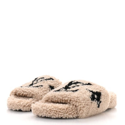 Louis Vuitton Shearling Bom Dia Flate Mules 39 Beige 4 of 9