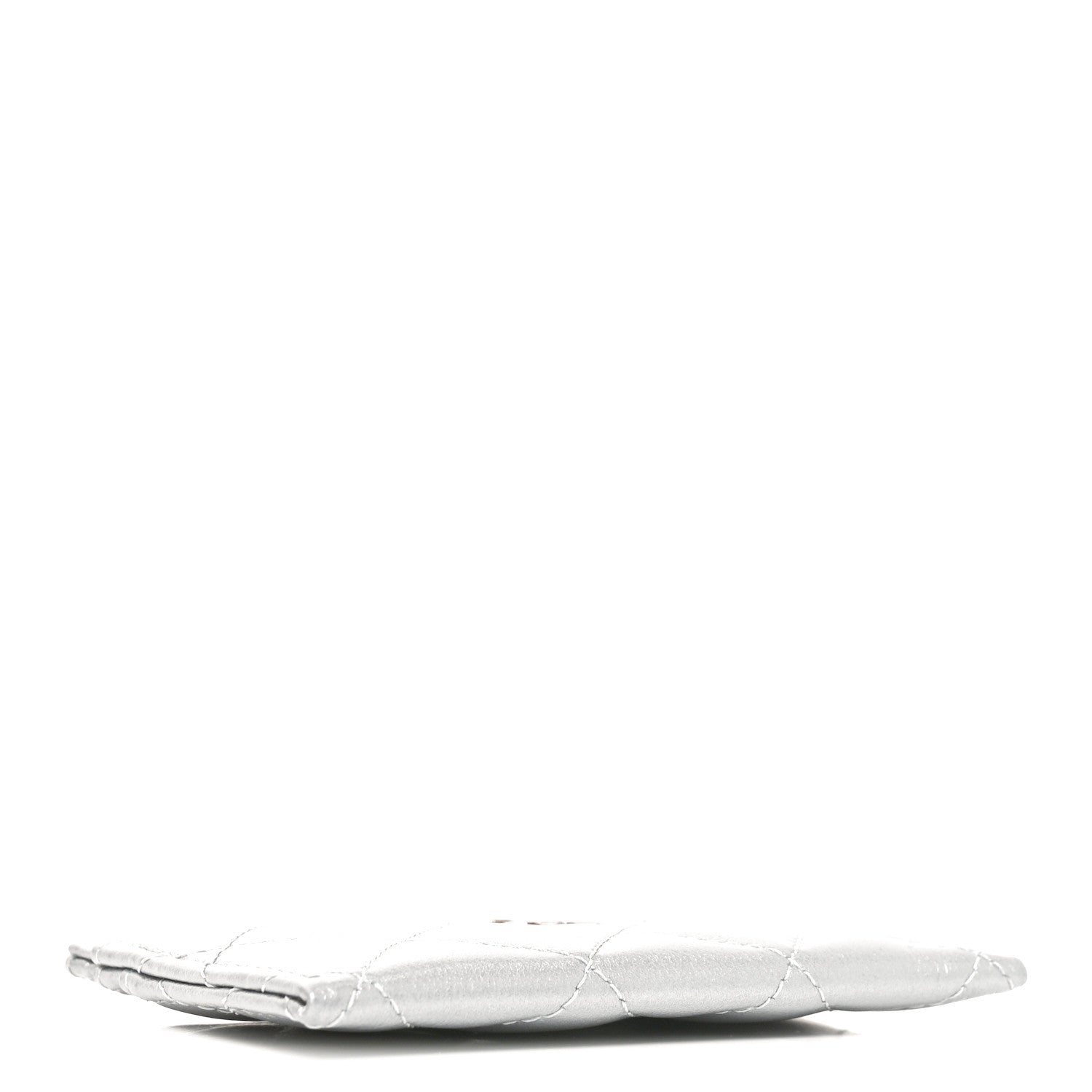 Chanel Metallic Lambskin Quilted CC Card Holder Silver 4 of 9