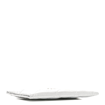 Chanel Metallic Lambskin Quilted CC Card Holder Silver 4 of 9