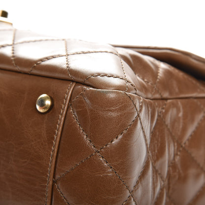 Chanel Glazed Calfskin Castle Rock Large Flap Dark Beige 9 of 14