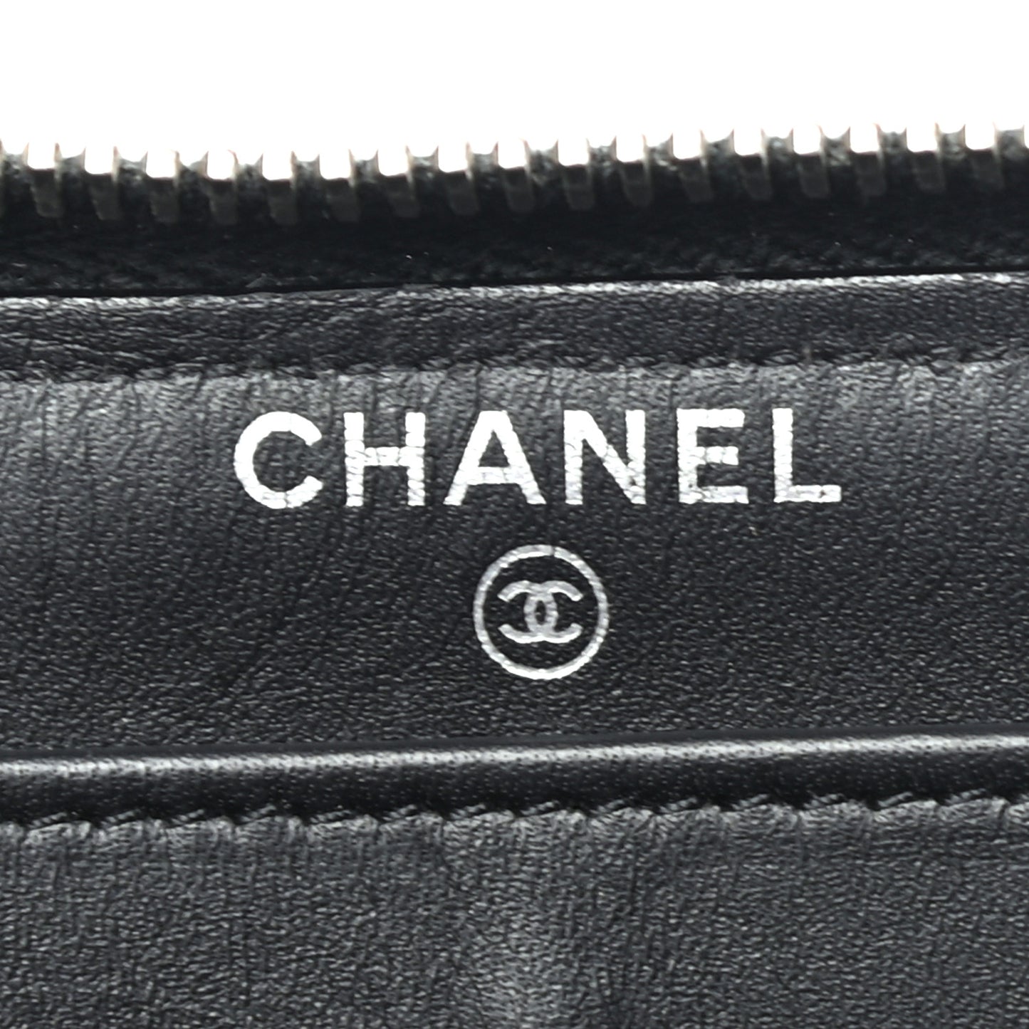 Patent Quilted Zip Around Wallet Black