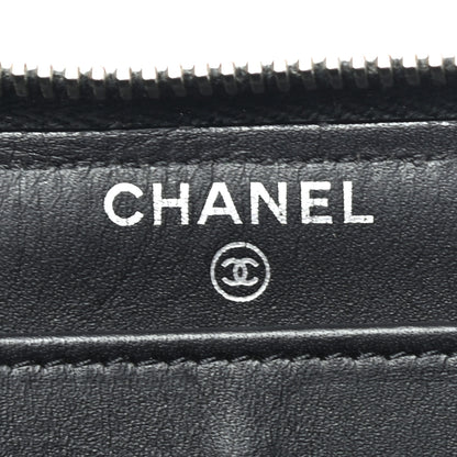 Chanel Patent Quilted Zip Around Wallet Black 6 of 8