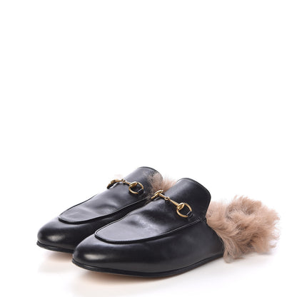 Gucci Calfskin Fur Womens Princetown Slippers 41 Black 3 of 12
