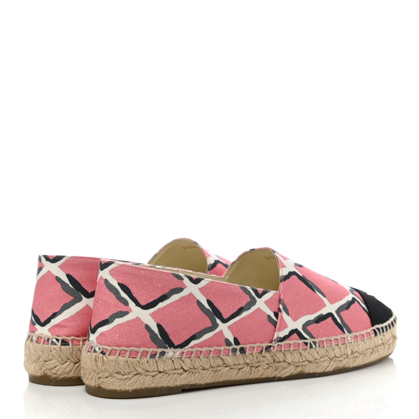 Printed Canvas Grosgrain Espadrilles 39 Pink Black