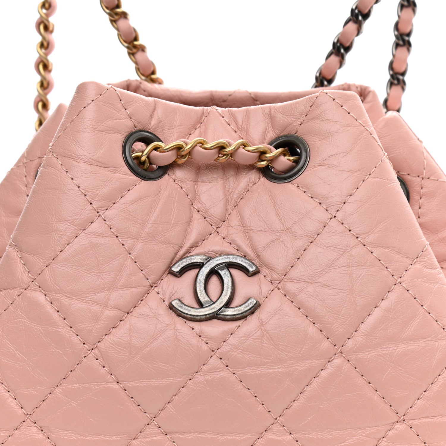 Chanel Aged Calfskin Quilted Small Gabrielle Backpack Pink 8 of 8