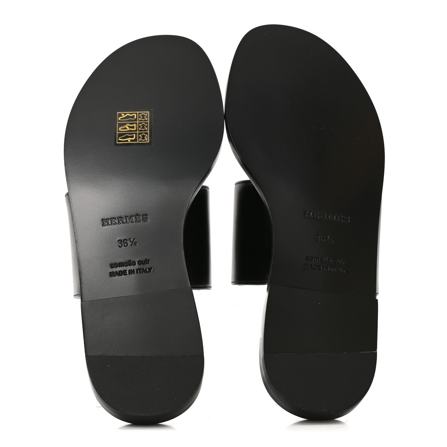 Hermes Calfskin Mona Sandals 36.5 Black 6 of 8