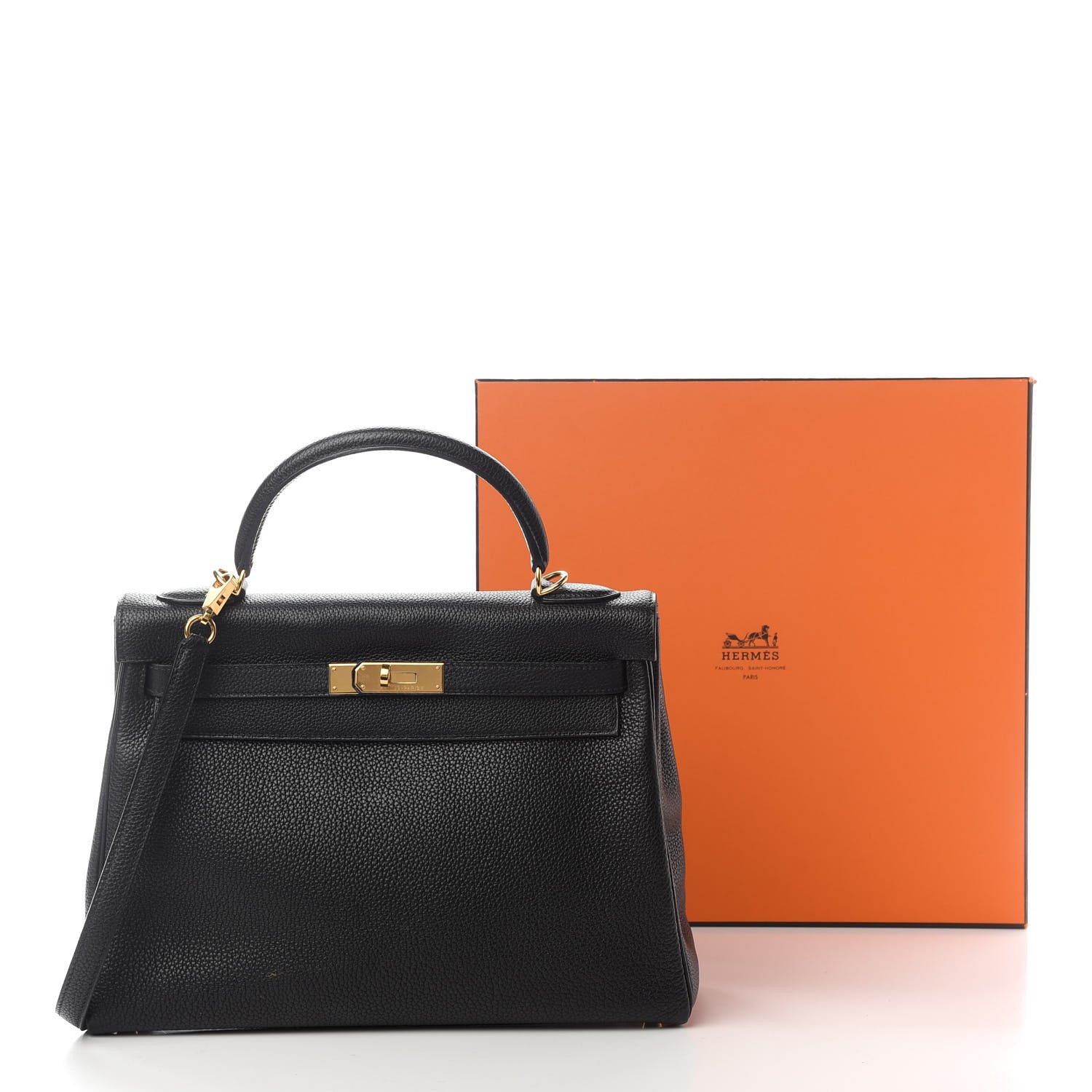 Hermes Taurillon Clemence Kelly Retourne 32 Black 36 of 36