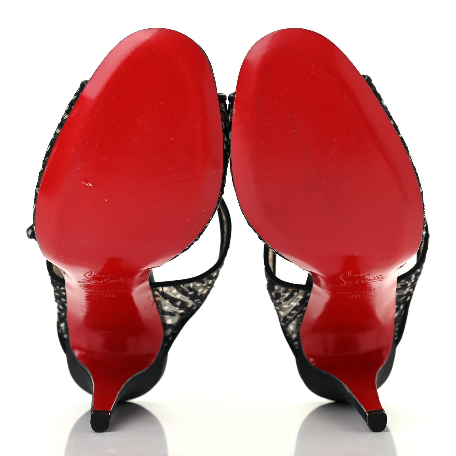 Christian Louboutin Crepe Satin Chiffon Miss Chief 100 Pumps 38 Black 5 of 8
