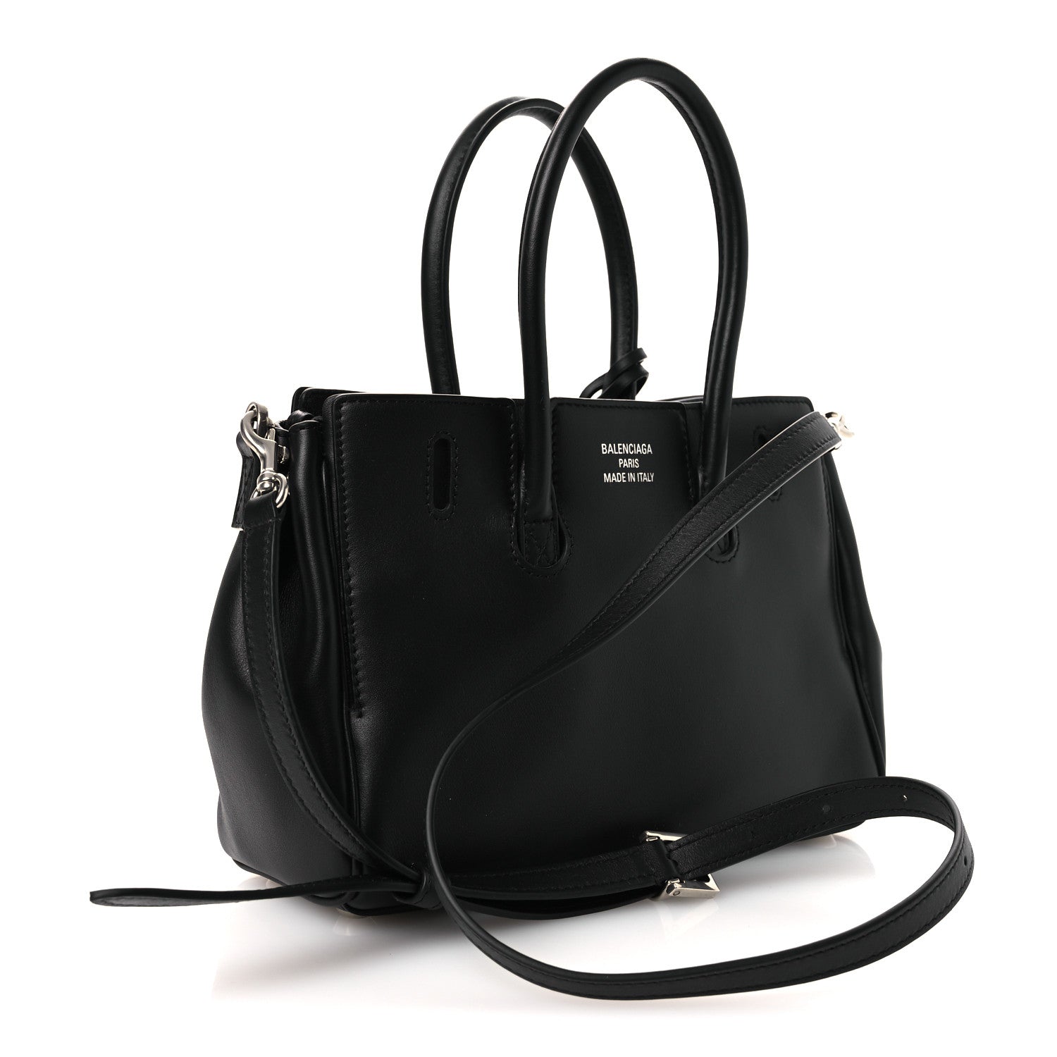 Balenciaga Smooth Calfskin Mini Bel Air Carry All Bag Black 3 of 10