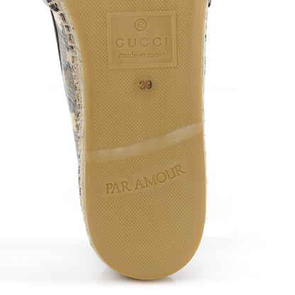 Gucci GG Supreme Monogram Bees Espadrille Flats 39 Beige Ebony Oro Black 9 of 12