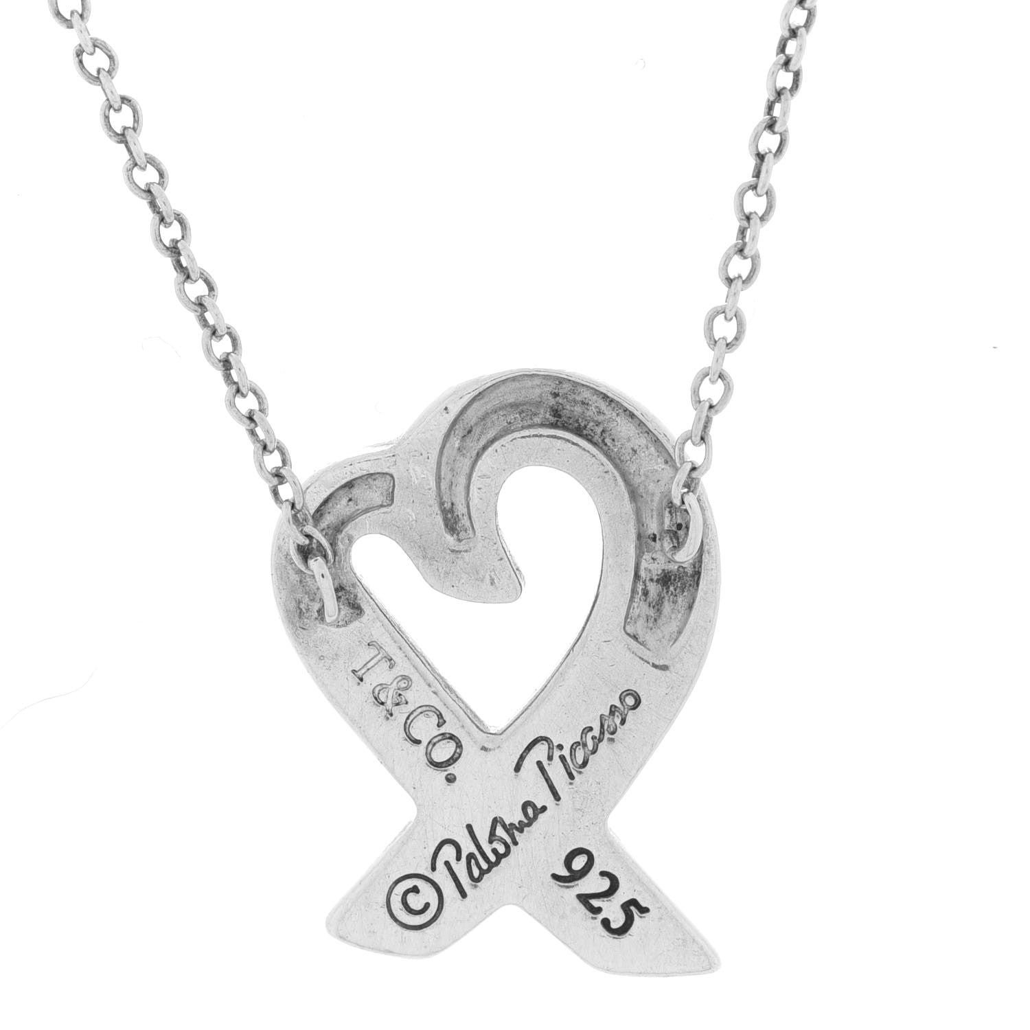 Tiffany Sterling Silver Small Paloma Picasso Loving Heart Pendant Necklace 5 of 7