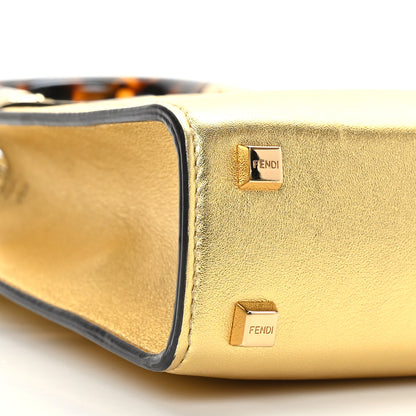 Fendi Vitello Catalan Mirror Plexiglass Mini Fendi Sunshine Shopper Tote Gold 8 of 9