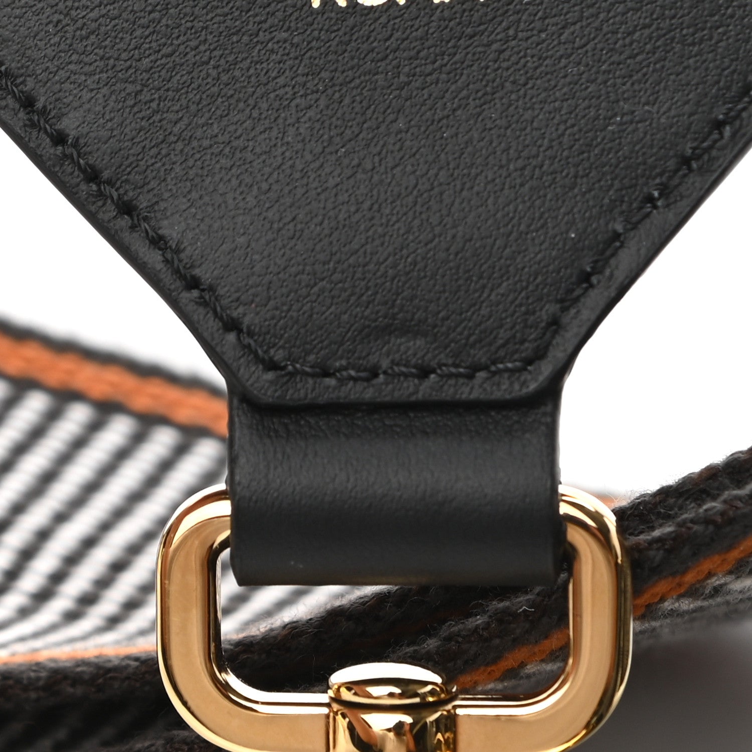 Fendi Cannete Ribbon Poly Vitello Century Logo Adjustable Strap You White Brandy Black 5 of 5