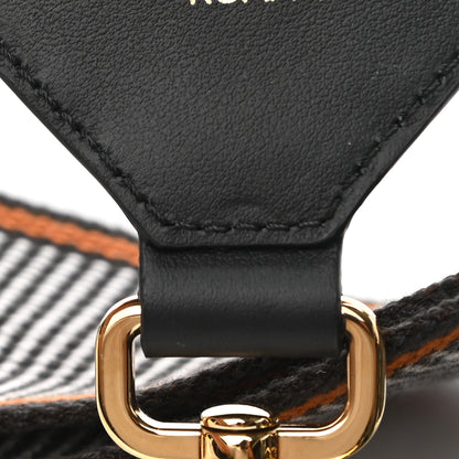 Fendi Cannete Ribbon Poly Vitello Century Logo Adjustable Strap You White Brandy Black 5 of 5