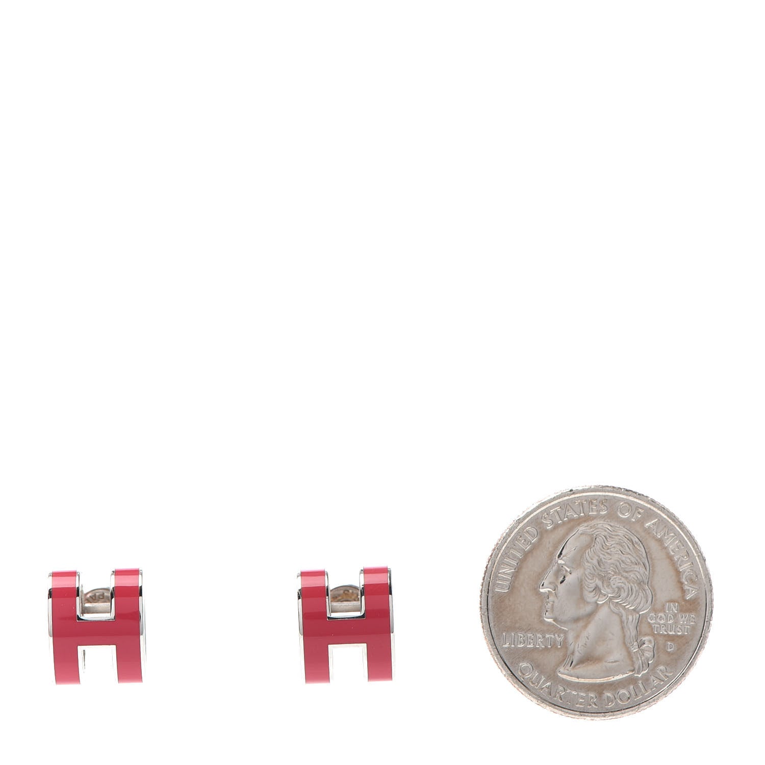Hermes Palladium Lacquered Pop H Earrings Rose Extreme 2 of 5