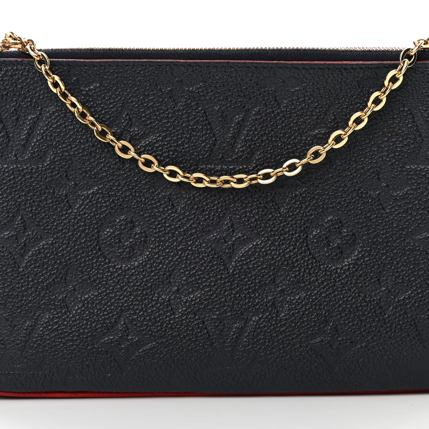 Empreinte Double Zip Pochette Marine Rouge