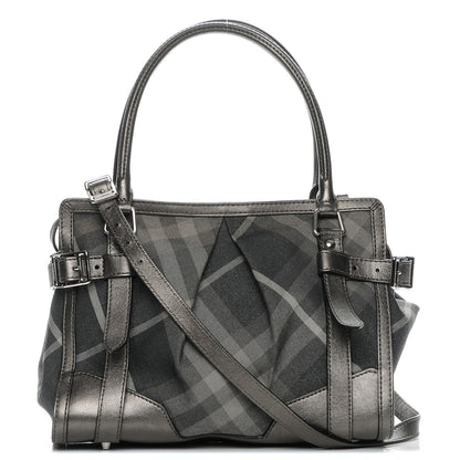 Burberry Shimmer Check Pilgrim Satchel Pewter 1 of 15