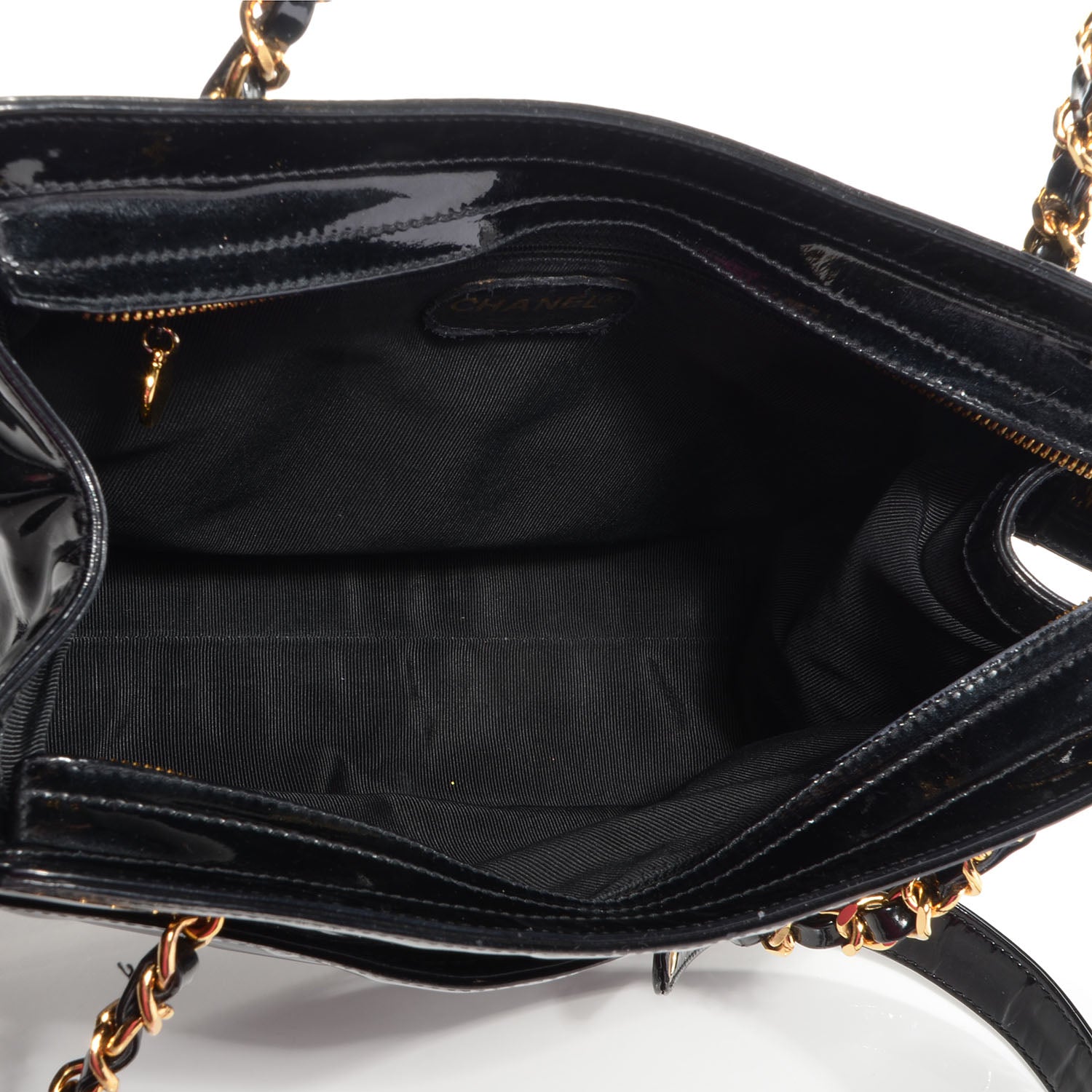Chanel Patent CC Shoulder Bag Black 6 of 8